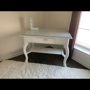 Desk with glass top
